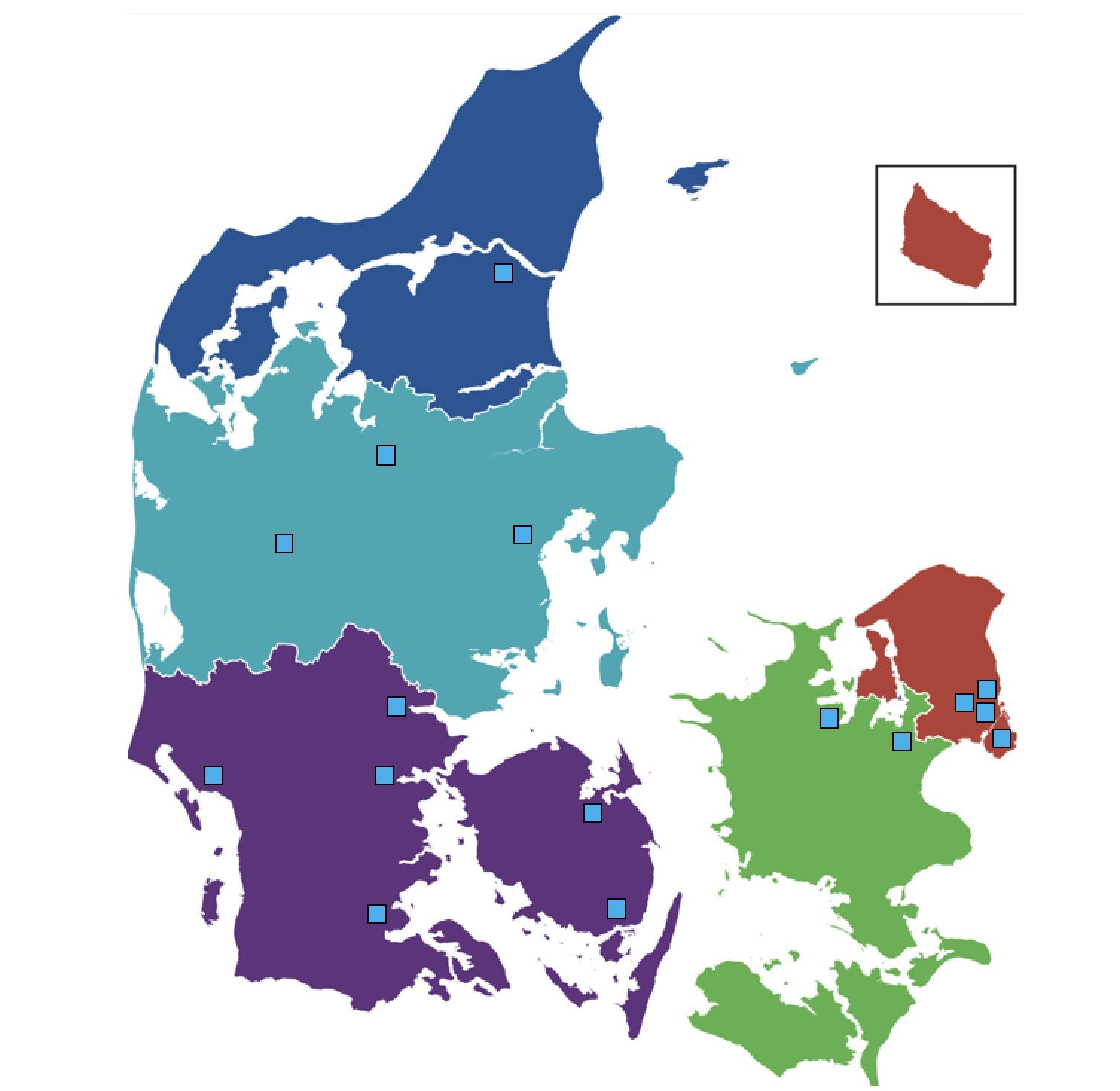 kort med oversigt over klinikker